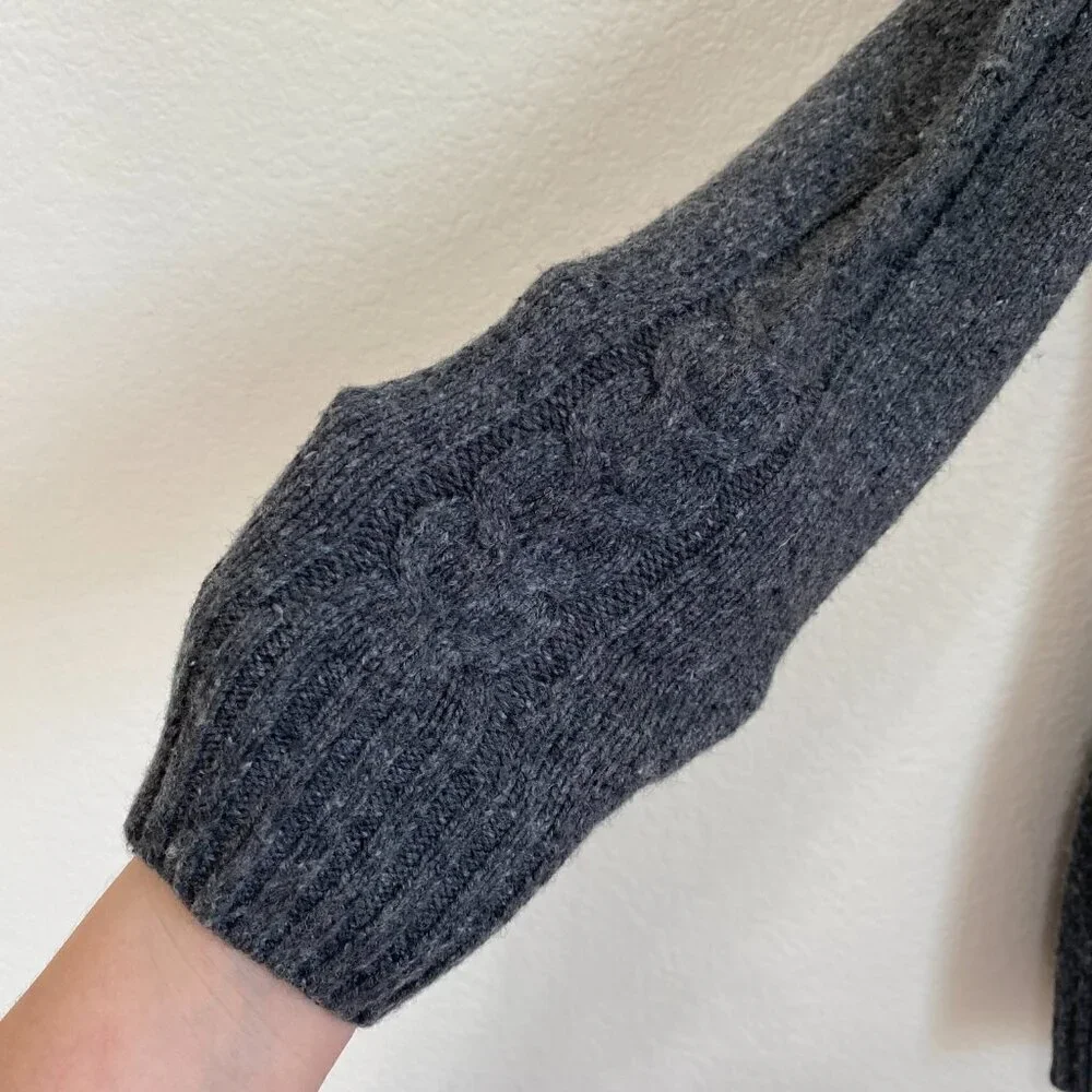 Soft Surroundings Gray Longline Popover Cable Knit Tunic Sweater - Picture 4 of 8